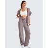 imageG4Free Smoofit Modal Soft Wide Leg Sweatpants for Women High Waist Drawstring Casual Lounge Pants with PocketsTaupe