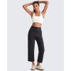 imageG4Free Smoofit Modal Soft Women Wide Leg Capri Sweatpants Adjustable Shockcord High Waist Casual Cropped Pants with PocketsBlack