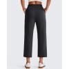 imageG4Free Smoofit Modal Soft Women Wide Leg Capri Sweatpants Adjustable Shockcord High Waist Casual Cropped Pants with PocketsBlack