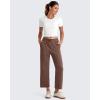 imageG4Free Smoofit Modal Soft Women Wide Leg Capri Sweatpants Adjustable Shockcord High Waist Casual Cropped Pants with PocketsCoffee Brown