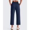 imageG4Free Smoofit Modal Soft Women Wide Leg Capri Sweatpants Adjustable Shockcord High Waist Casual Cropped Pants with PocketsDeep Navy