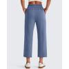 imageG4Free Smoofit Modal Soft Women Wide Leg Capri Sweatpants Adjustable Shockcord High Waist Casual Cropped Pants with PocketsDenim Blue