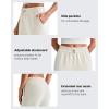 imageG4Free Smoofit Modal Soft Women Wide Leg Capri Sweatpants Adjustable Shockcord High Waist Casual Cropped Pants with PocketsIvory