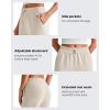 imageG4Free Smoofit Modal Soft Women Wide Leg Capri Sweatpants Adjustable Shockcord High Waist Casual Cropped Pants with PocketsLight Khaki