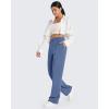 imageG4Free Smoofit Modal Soft Women Wide Leg Sweatpants with Pockets Yoga Pants Casual Lounge Trousers 25quot27quot29quot31quot33quotDemin Blue