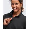 imageG4Free Smoofit Modal Soft Womens HalfZip Pullover Mock Neck Long Sleeve Sweatshirts with Side SlitsBlack
