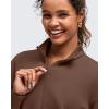 imageG4Free Smoofit Modal Soft Womens HalfZip Pullover Mock Neck Long Sleeve Sweatshirts with Side SlitsCoffee Brown