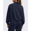 imageG4Free Smoofit Modal Soft Womens HalfZip Pullover Mock Neck Long Sleeve Sweatshirts with Side SlitsDark Navy