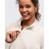 imageG4Free Smoofit Modal Soft Womens HalfZip Pullover Mock Neck Long Sleeve Sweatshirts with Side SlitsIvory