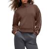 imageG4Free Smoofit Modal Soft Womens HalfZip Sweatshirts Pullover Mock Neck Casual Tops with PocketsDark Coffee