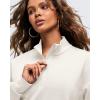 imageG4Free Smoofit Modal Soft Womens HalfZip Sweatshirts Pullover Mock Neck Casual Tops with PocketsIvory