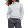 imageG4Free Smoofit Modal Soft Womens HalfZip Sweatshirts Pullover Mock Neck Casual Tops with PocketsLight Gray