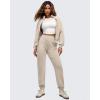 imageG4Free Smoofit Modal Soft Womens Joggers Track Pants Tapered Leg Casual Scrub Sweatpants with Side PocketsLight Khaki