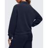 imageG4Free Smoofit Modal Soft Womens Polo Sweatshirts Pullover Long Sleeve Button Up Casual TopsDark Navy