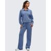 imageG4Free Smoofit Modal Soft Womens Polo Sweatshirts Pullover Long Sleeve Button Up Casual TopsDenim Blue