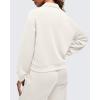 imageG4Free Smoofit Modal Soft Womens Polo Sweatshirts Pullover Long Sleeve Button Up Casual TopsIvory