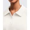imageG4Free Smoofit Modal Soft Womens Polo Sweatshirts Pullover Long Sleeve Button Up Casual TopsIvory
