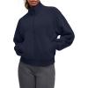 imageG4Free Smoofit Modal Soft Womens Zip Up Jackets Loose Fit Mock Neck Casual Tops with PocketsDark Navy