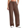imageG4Free Smoofit Modal Soft Wide Leg Sweatpants for Women High Waist Drawstring Casual Lounge Pants with PocketsDark Coffee