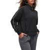 imageG4Free Smoofit Modal Soft Womens HalfZip Sweatshirts Pullover Mock Neck Casual Tops with PocketsBlack