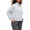 imageG4Free Smoofit Modal Soft Womens HalfZip Sweatshirts Pullover Mock Neck Casual Tops with PocketsLight Gray