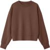 imageG4Free Smoofit Modal Soft Womens Sweatshirts Long Sleeve Crewneck Pullover Loose Fit Casual TopsDark Coffee