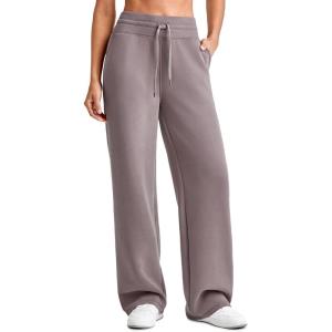 imageG4Free Smoofit Modal Soft Wide Leg Sweatpants for Women High Waist Drawstring Casual Lounge Pants with PocketsTaupe