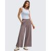 imageG4Free Women Lightweight Wide Leg Ankle Track Pants with Pockets Stretchy Casual Travel TrousersTaupe