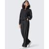 imageG4Free Womens Lightweight Track Pant with Pockets Wide Leg Jogging Sweatpants Drawstring Casual TrousersBlack
