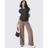 imageG4Free Womens Lightweight Track Pant with Pockets Wide Leg Jogging Sweatpants Drawstring Casual TrousersMocha Cream