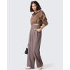 imageG4Free ShiftReady Womens Wide Leg Dress Yoga Pants with Pockets Two Front Pleated Casual Slack High Waist Work TrousersTaupe