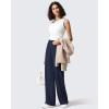 imageG4Free ShiftReady Womens Yoga Dress Pants with Pockets Wide Leg Business Casual Slacks High Waist Lounge TrousersDark Navy