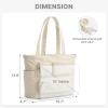imageG4Free Tote Bag for Women Lightweight Work Bag with 15quot Laptop Pocket for Teacher Nurse Casual Shoulder Bag for Travel DailyBeige