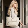 imageG4Free Tote Bag for Women Lightweight Work Bag with 15quot Laptop Pocket for Teacher Nurse Casual Shoulder Bag for Travel DailyBeige