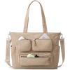 imageG4Free Tote Bag for Women Lightweight Work Bag with 15quot Laptop Pocket for Teacher Nurse Casual Shoulder Bag for Travel DailyKhaki