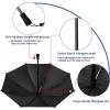 imageG4Free 46 Inch Large Hiking Umbrella Ultralight UV Silver Reflective Fullsize Trekking Backpacking UmbrellaSilverBlack