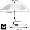 imageG4Free 46 Inch Large Hiking Umbrella Ultralight UV Silver Reflective Fullsize Trekking Backpacking UmbrellaSilverDeep Blue