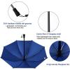 imageG4Free 46 Inch Large Hiking Umbrella Ultralight UV Silver Reflective Fullsize Trekking Backpacking UmbrellaSilverDeep Blue
