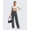 imageG4Free BareFeel High Stretch Wide Leg Yoga Pants for Women Side Pleated V Waist Casual Trousers with PocketsDark Gray