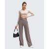 imageG4Free BareFeel High Stretch Wide Leg Yoga Pants for Women Side Pleated V Waist Casual Trousers with PocketsTaupe