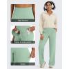 imageG4Free BareFeel High Stretch Yoga Pants Women Soft High Waisted Casual Wide Leg Pants with PocketsBean Green