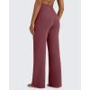 imageG4Free BareFeel High Stretch Yoga Pants Women Soft High Waisted Casual Wide Leg Pants with PocketsDark Burgundy
