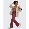 imageG4Free BareFeel High Stretch Yoga Pants Women Soft High Waisted Casual Wide Leg Pants with PocketsDark Burgundy