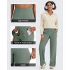 imageG4Free BareFeel High Stretch Yoga Pants Women Soft High Waisted Casual Wide Leg Pants with PocketsGray Sage