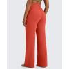imageG4Free BareFeel High Stretch Yoga Pants Women Soft High Waisted Casual Wide Leg Pants with PocketsRust Orange