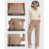imageG4Free BareFeel High Stretch Yoga Pants Women Soft High Waisted Casual Wide Leg Pants with PocketsToffee