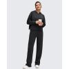 imageG4Free Flurrylux Womens Fleece Lined Straight Leg Sweatpants Cotton Warm Lounge Pants with PocketsBlack
