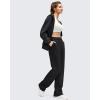 imageG4Free Flurrylux Womens Fleece Lined Straight Leg Sweatpants Cotton Warm Lounge Pants with PocketsBlack