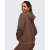 imageG4Free Smoofit Modal Soft Womens Full Zip Jackets Loose Fit Casual Hoodies Long Sleeve Tops with PocketsDark Coffee