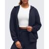 imageG4Free Smoofit Modal Soft Womens Full Zip Jackets Loose Fit Casual Hoodies Long Sleeve Tops with PocketsDark Navy